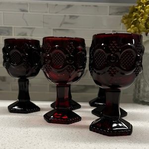 Vintage Avon Cape Cod Ruby Red Wine Goblet